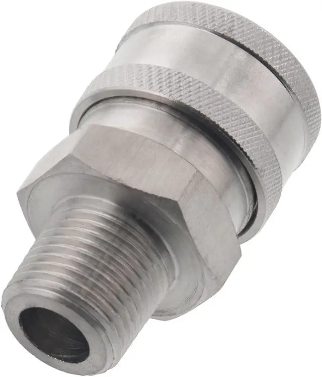 Alt view image 2 of 2 - 25 pack of Erie Tools 3/8in. MPT Male Stainless Steel Socket Quick Connect Coupler 4000 PSI 10 GPM for Pressure Washer Nozzle Gun Hose Wand