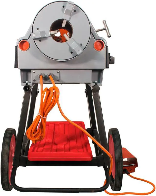 Alt view image 3 of 7 - RIDGID® 1224  Pipe Threading Machine with Steel Dragon Tools® 711 714 Die Heads Set of High Speed Steel Dies & Cart with Oil