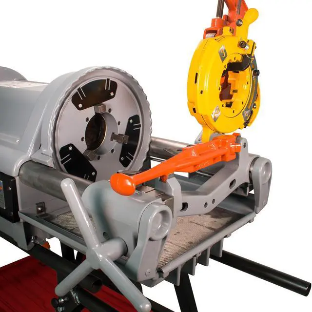 Alt view image 6 of 7 - RIDGID® 1224  Pipe Threading Machine with Steel Dragon Tools® 711 714 Die Heads Set of High Speed Steel Dies & Cart with Oil