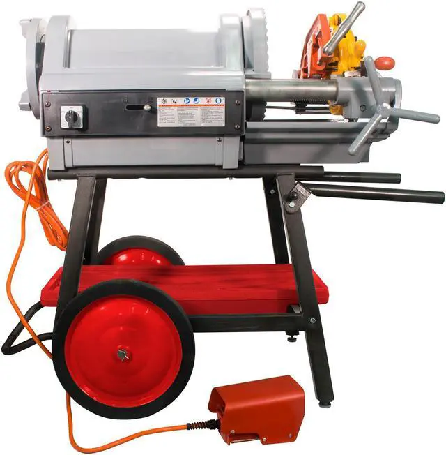 Alt view image 2 of 7 - RIDGID® 1224  Pipe Threading Machine with Steel Dragon Tools® 711 714 Die Heads Set of High Speed Steel Dies & Cart with Oil