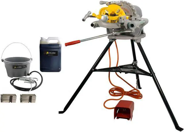 Main image of 300 Pipe Threader 15682 with Genuine Steel Dragon Tools® Accessories and Premium Threading Oil