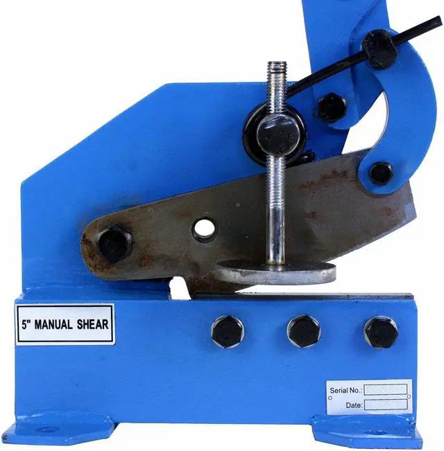 Alt view image 4 of 7 - Erie Tools 5" Mounting Benchtop Manual Hand Plate Shear Cuts Sheet Metal, Rebar, and Round Stock Cutter