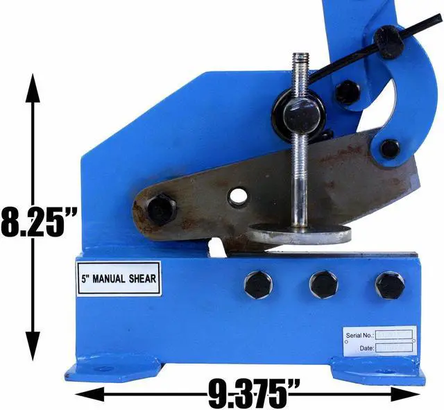 Alt view image 6 of 7 - Erie Tools 5" Mounting Benchtop Manual Hand Plate Shear Cuts Sheet Metal, Rebar, and Round Stock Cutter