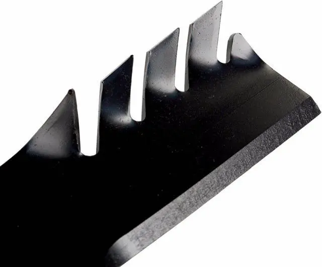 Alt view image 7 of 7 - USA Mower Blades (3) CMB184BP Toothed Extra High Lift Blade Fits Bad Boy® 038-5350-0050 038-5350-00 Length 16 1/2 in. Width 3 in. Thickness .250 in. Center Hole 5/8 in. 32 in. 48 in. Deck