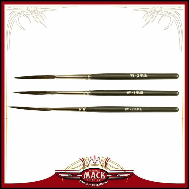 Alt view image 2 of 7 - Set of 3 Sizes 0 - 2 Wizard Vortex Scroll Pinstriper Blue Squirrel Grey Handle Brush