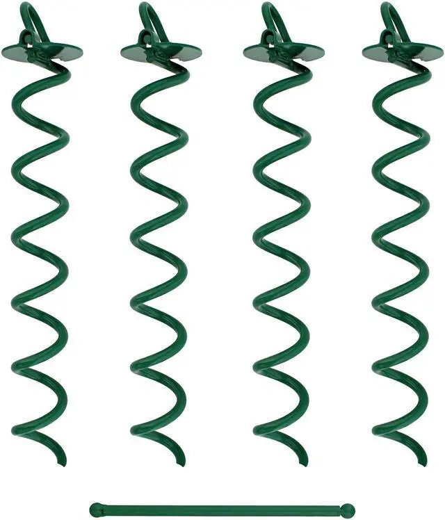 Main image of 7Penn Spiral Ground Anchors - 16 Inch Green Twist Tent Stakes, 4 Pack