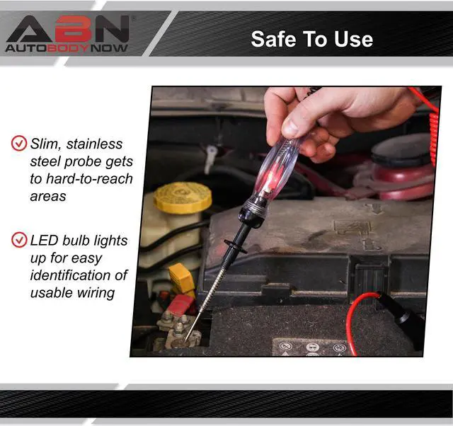 Alt view image 8 of 10 - ABN Wire Piercing Circuit Tester LED Test Light 6-12-24V Automotive Probe Tool