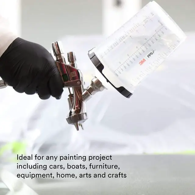 Alt view image 4 of 11 - 3M Spray Gun Cup, Lids/Liners, 1 Paint Cup, 50 Lids and Liners, 32 Sealing Plugs