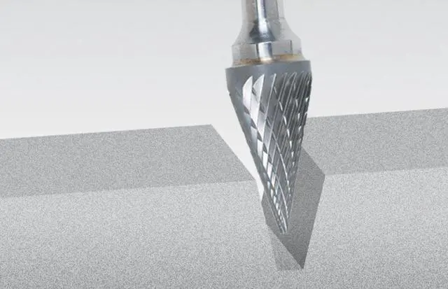 Alt view image 3 of 5 - Walter 01V025 Tungsten Carbide Finishing Bur 1/8X7/16in Conical Bur, 1/8in Shank