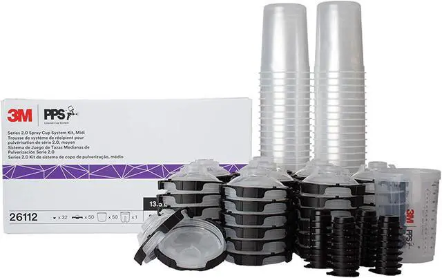 Main image of 3M 26112 PPS 2.0 Spray Gun Cup, Liners Kit, 200-Micron Filter, Midi, 13.5 Ounces