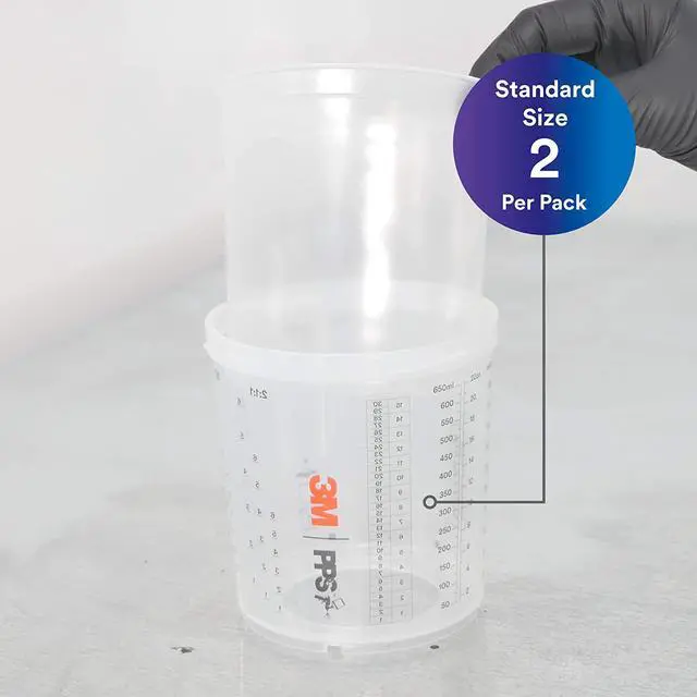 Alt view image 4 of 8 - 3m Pressure Spray Gun Cup, 22 fl. oz. Capacity, 2 PK   26001