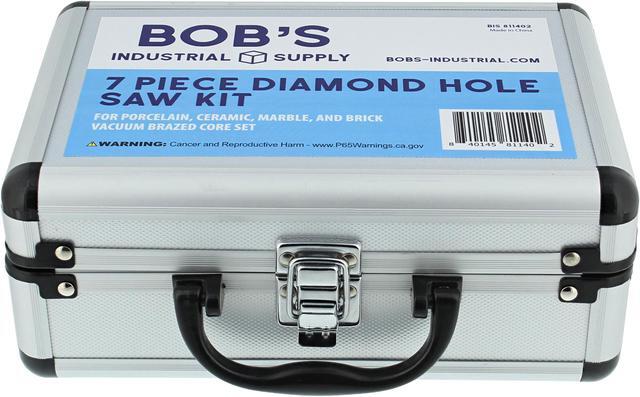 Alt view image 4 of 6 - BISupply Ceramic Bit Set - 7pc Steel Vacuum Brazed Diamond Bit Hole Saw Kit