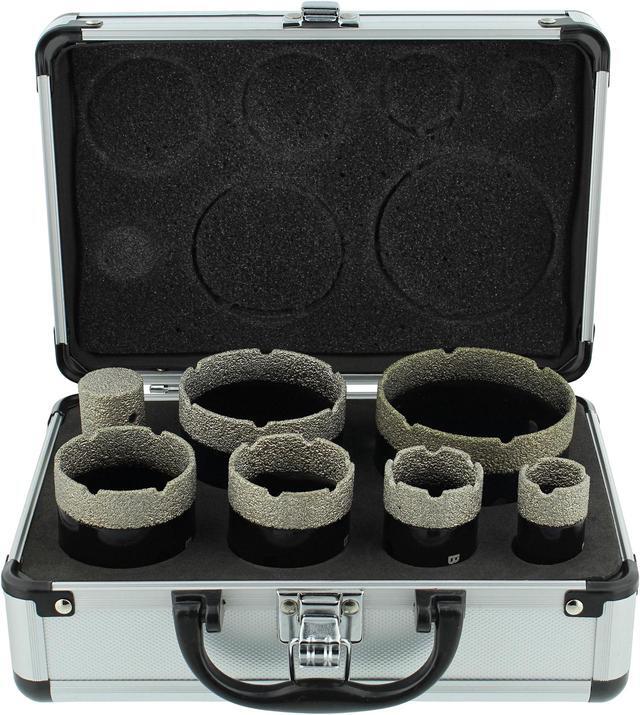 Main image of BISupply Ceramic Bit Set - 7pc Steel Vacuum Brazed Diamond Bit Hole Saw Kit