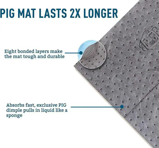 Alt view image 9 of 10 - PIG MAT230 Absorbent Roll, Absorbs 40.2 gal. Universal, ,Gray