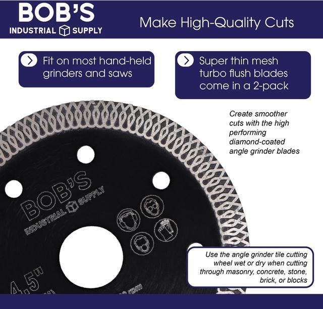 Alt view image 3 of 6 - BISupply Diamond Angle Grinder Blade - 4.5in Masonry Blade Circular Saw 2pc Set