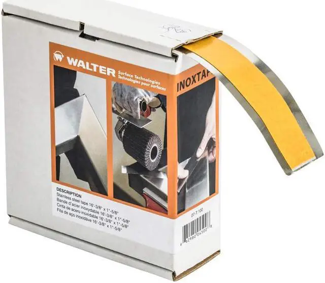 Main image of Walter Surface Technologies07T100 Stainless Steel Tape w/Adhesive Abrasive Strip