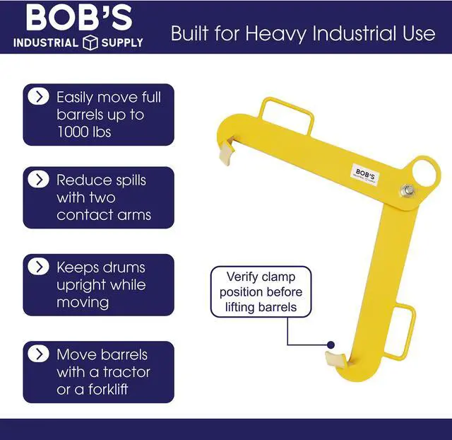 Alt view image 5 of 7 - BISupply | Drum Clamp Barrel Lift Drum Lifter  30-55 Gallon Barrel Drum Lift