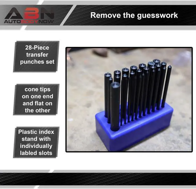 Alt view image 5 of 7 - ABN | Hole Transfer Punch Set for Steel 28 Piece Transfer Punch Set 3/32”–17/32”