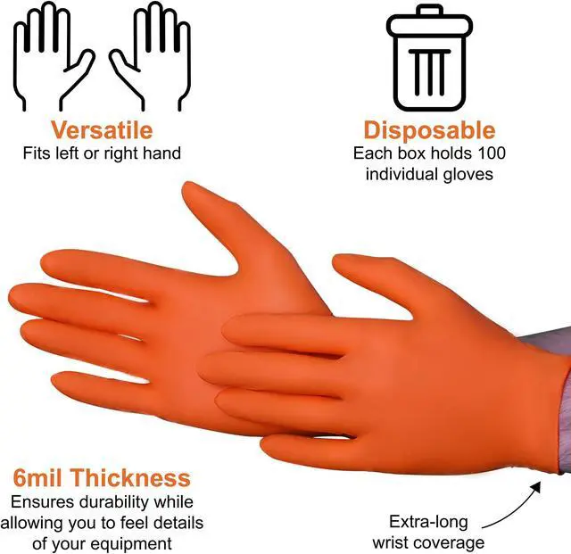 Alt view image 4 of 5 - VGuard A1EA61 Nitrile Gloves - Box 100CT  6mil Small Disposable Gloves