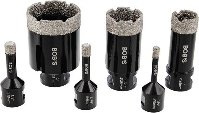 Alt view image 6 of 7 - BISupply Diamond Hole Saw Drill Bit Set - 6pc Diamond Drill Bits for Porcelain glass, mirror, tile, ceramic, concrete, cement, stone, marble, and masonry