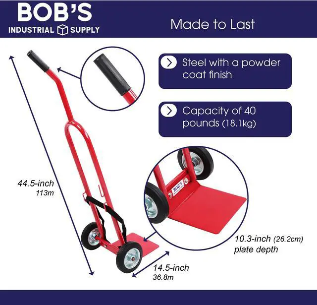 Alt view image 2 of 7 - BISupply Propane Cylinder Dolly - 40lb Propane Tank Cart Hand Truck
