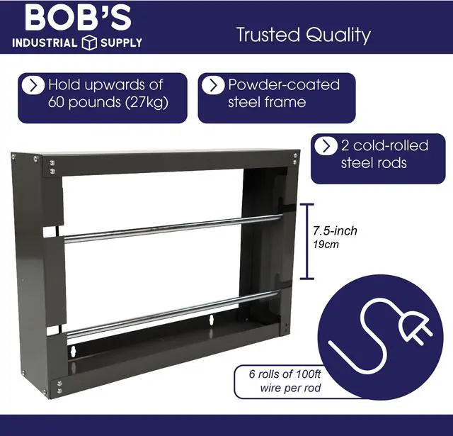 Alt view image 2 of 7 - BISupply Electrical Wire Spool Rack Holder Small Ribbon or Automotive Cable Rack