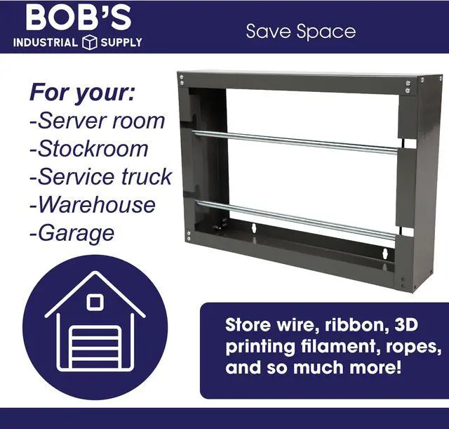 Alt view image 3 of 7 - BISupply Electrical Wire Spool Rack Holder Small Ribbon or Automotive Cable Rack