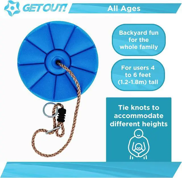 Alt view image 3 of 7 - Get Out! Zip Line 110ft Zipline Kit with Harness Trolley Brake Seat for Backyard