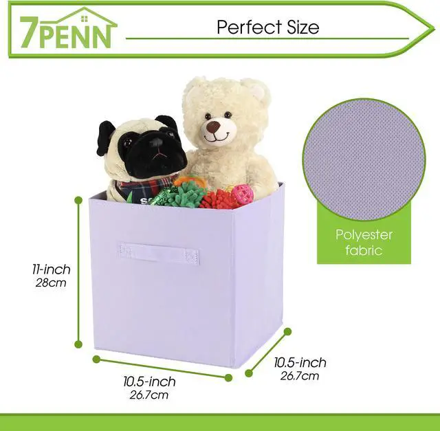 Alt view image 2 of 7 - 7Penn 6pk Pastel 10in Square Collapsible Fabric Storage Cubes Organizer Bins