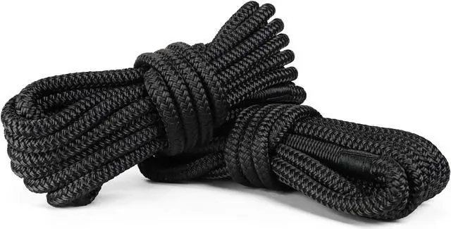 Main image of BISupply 1/2in Marine Ropes Dock Line 2 Pack - 25ft Boat Mooring Lines