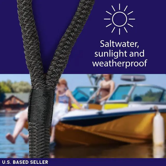 Alt view image 4 of 7 - BISupply 1/2in Marine Ropes Dock Line 2 Pack - 25ft Boat Mooring Lines