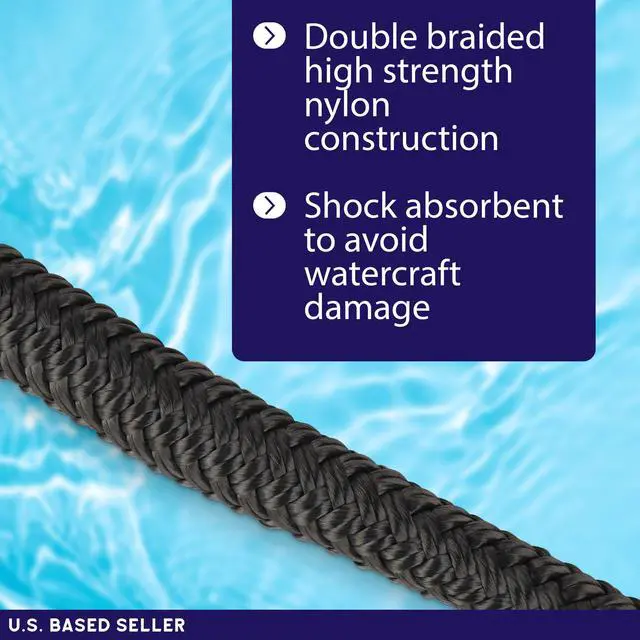 Alt view image 3 of 7 - BISupply 1/2in Marine Ropes Dock Line 2 Pack - 25ft Boat Mooring Lines