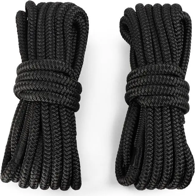 Alt view image 7 of 7 - BISupply 1/2in Marine Ropes Dock Line 2 Pack - 25ft Boat Mooring Lines