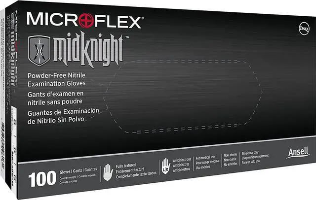 Alt view image 2 of 4 - Microflex MK-296 Black Disposable Nitrile Gloves, Latex-Free