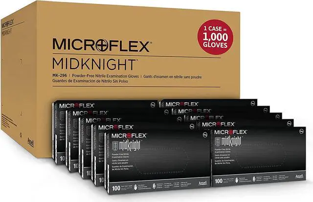 Alt view image 2 of 4 - Microflex MK-296 Black Disposable Nitrile Gloves, Latex-Free