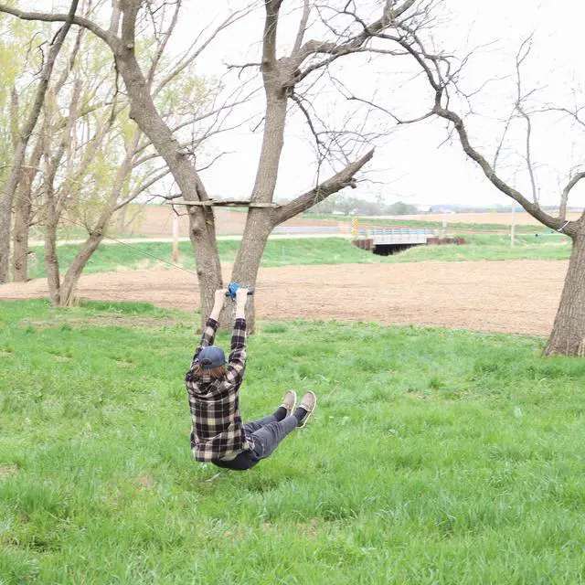 Alt view image 5 of 7 - Get Out! Zip Line 110ft Zipline Kit with Harness Trolley Brake Seat for Backyard