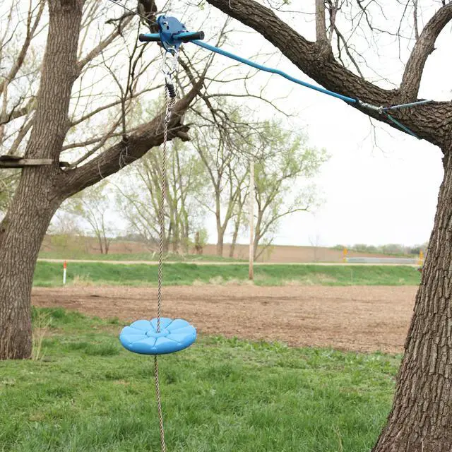 Alt view image 7 of 7 - Get Out! Zip Line 110ft Zipline Kit with Harness Trolley Brake Seat for Backyard