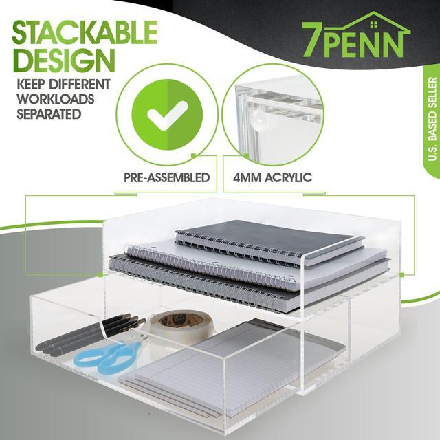 Paper Organizer Tray 2 tier Clear Acrylic Desk Organizer - Temu