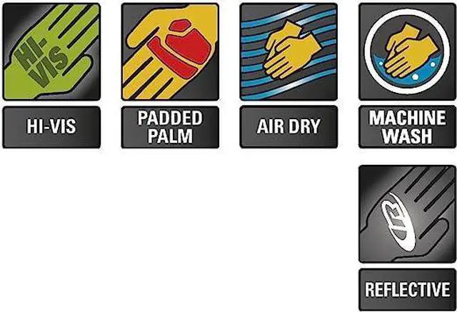 Alt view image 3 of 3 - Glove, Rescue, Cut Resistant, 3XL, Hi-Vis, Pr