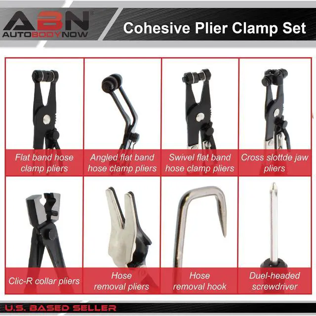 Alt view image 2 of 7 - ABN Hose Clamp Pliers 9-piece Remover Tool Kit  Automotive Hose Removal Set
