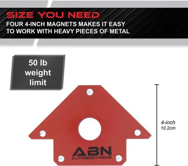 Alt view image 2 of 7 - ABN Arrow Welding Magnet - 4pk 50lb Positioning Square Welding Clamps