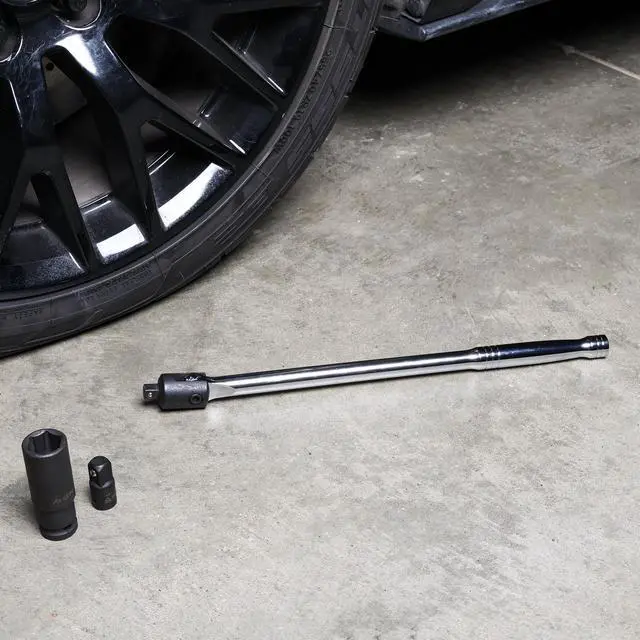 Alt view image 7 of 7 - ABN Extension Bar 3/8 Drive x 15 Inch  180-Degree Rotating 3/8 Breaker Bar