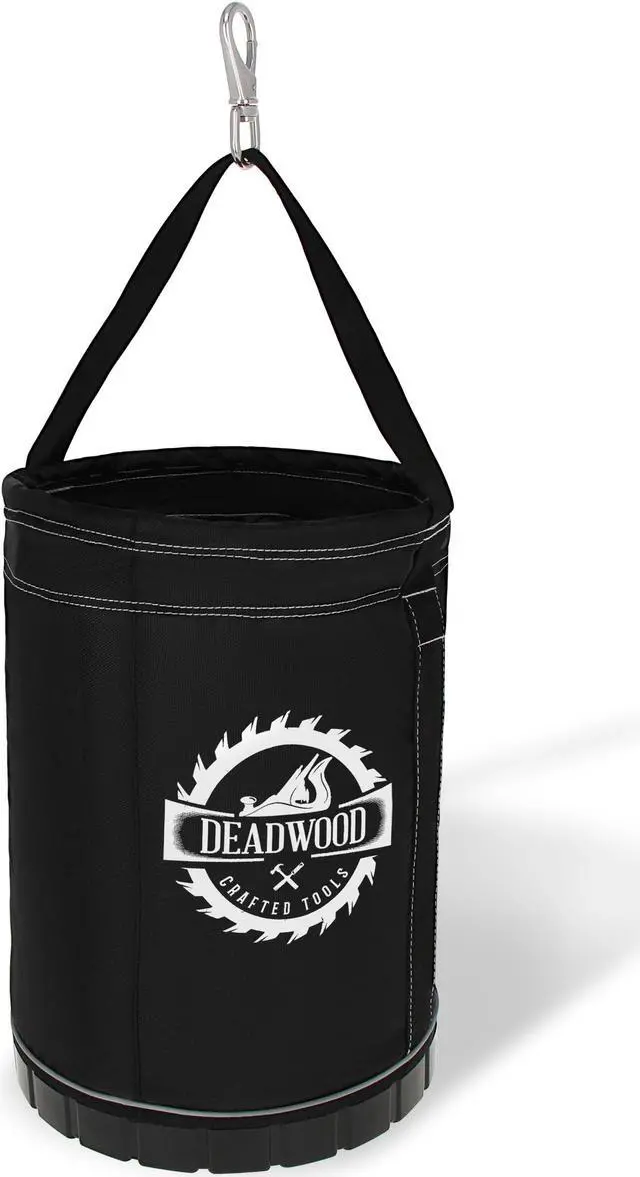 Main image of Deadwood Crafted Tools Canvas Tool Bag - 150lb Max Aerial Hoist Lineman Bucket