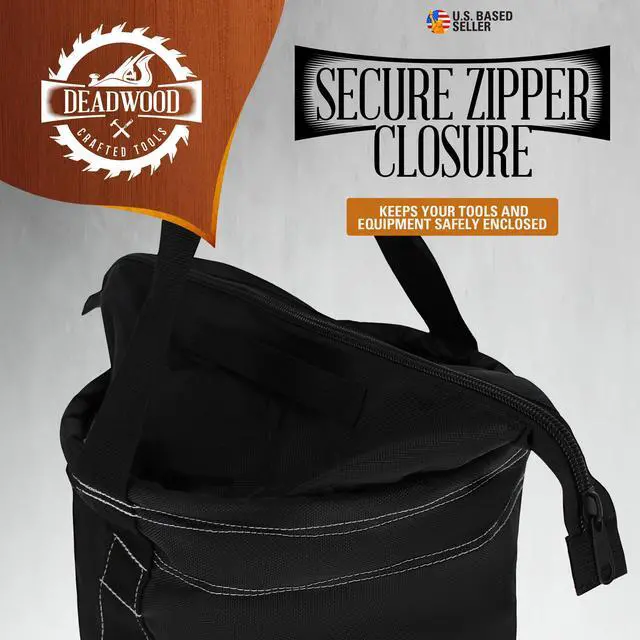 Alt view image 5 of 6 - Deadwood Crafted Tools Canvas Tool Bag - 150lb Max Aerial Hoist Lineman Bucket