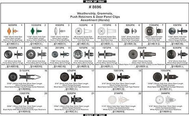 Alt view image 4 of 4 - DISCO 8696 Honda Retainer Assortment, 575 pcs.