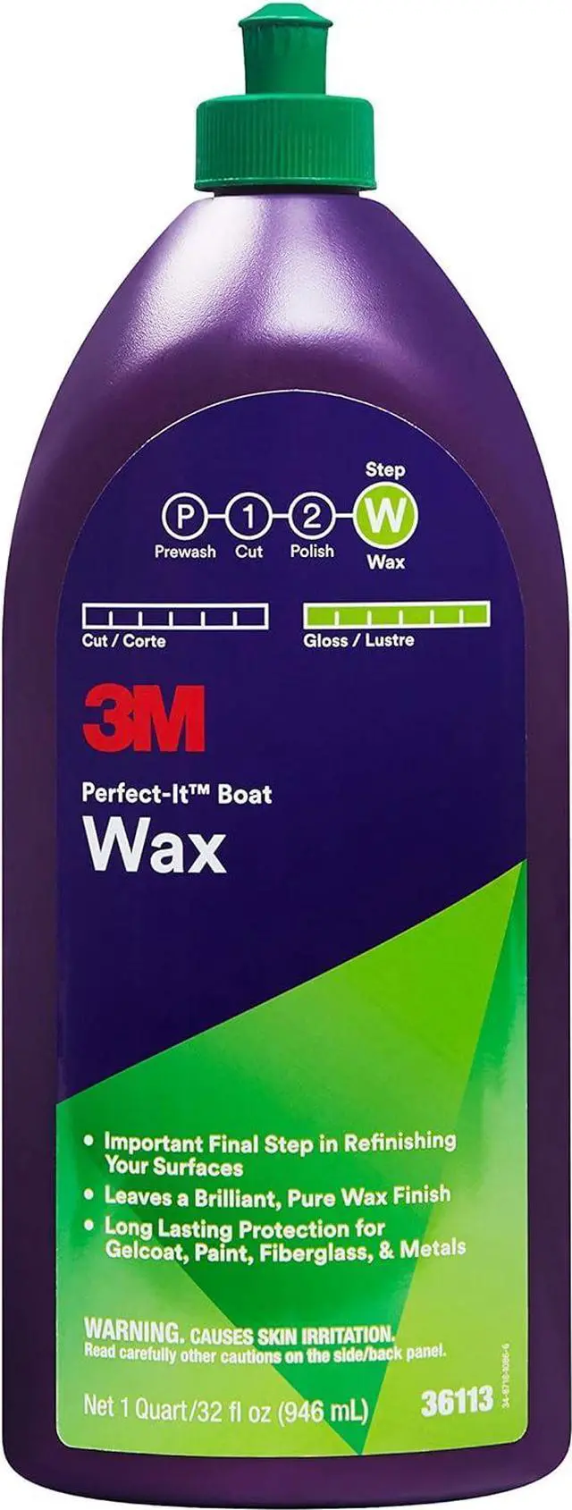 Alt view image 3 of 13 - 3M Perfect-It Boat Wax, 36113, 1 Quart, Contains Carnauba Wax, Protects against Weather and Oxidation, For Boats and RVs