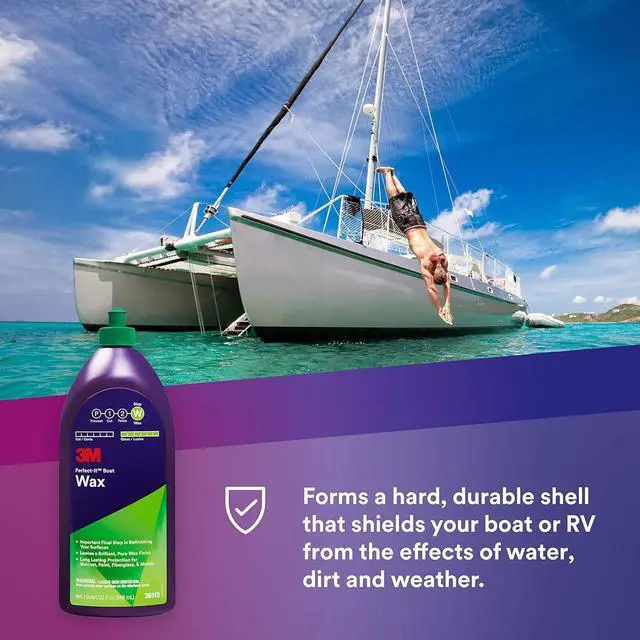 Alt view image 4 of 13 - 3M Perfect-It Boat Wax, 36113, 1 Quart, Contains Carnauba Wax, Protects against Weather and Oxidation, For Boats and RVs