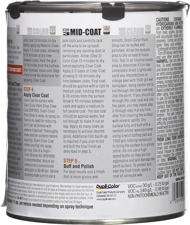 Alt view image 2 of 2 - DupliColor BSP301 Metallic Clear Paint Shop Finish System MidCoat Special Effect