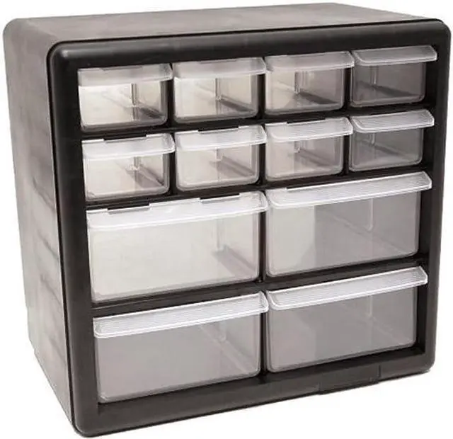 Main image of Homak 12-Drawer Parts Organizer, Black, HA01012001