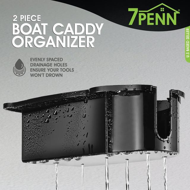 Alt view image 3 of 7 - 7Penn Boat Storage Organizer - 2 Pack Draining Marine Cup Holder for Accessories